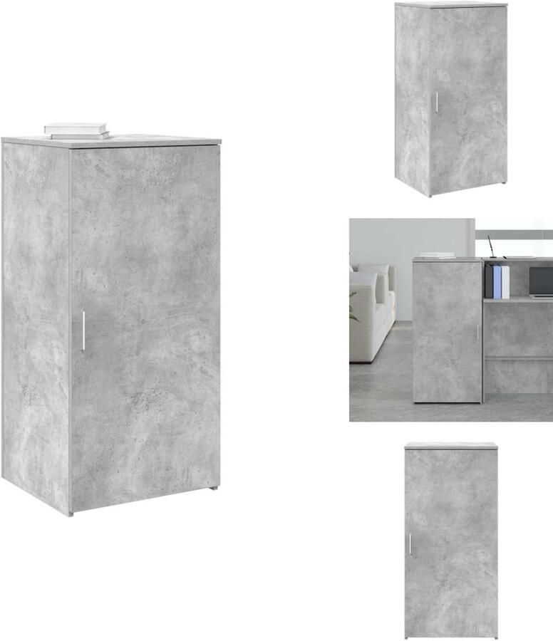 VidaXL Opbergkast Opbergkasten Kast Dressoirkast Opbergkast 50x45x103 5 cm bewerkt hout betongrijs