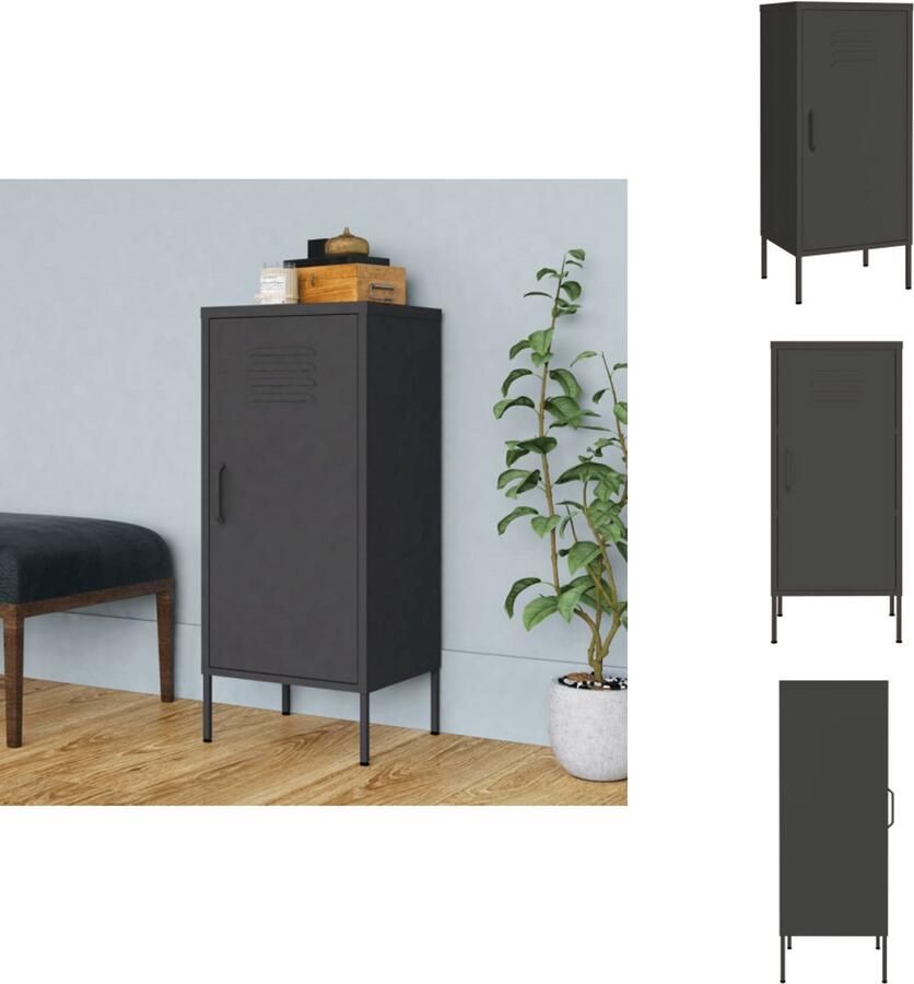 VidaXL Opbergkast Opbergkasten Opslagkast Opslagkasten Opbergkast 42 5x35x101 5 cm staal antracietkleurig