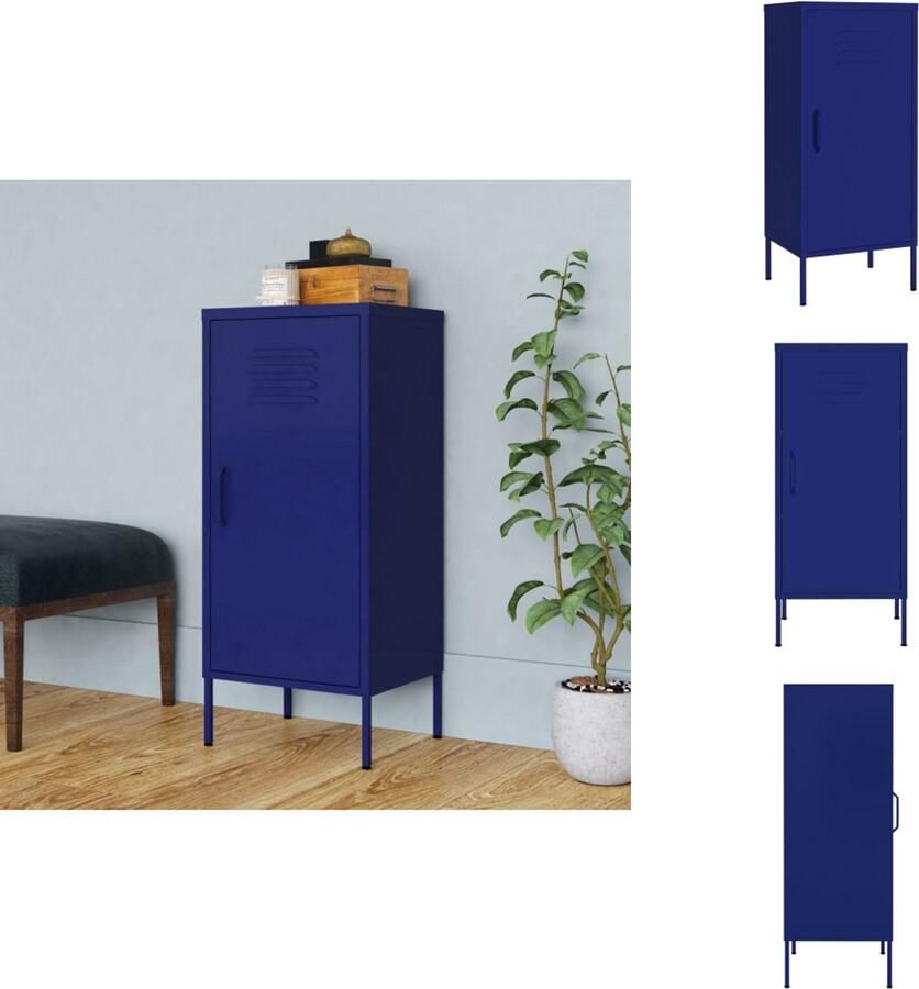 VidaXL Opbergkast Opbergkasten Opslagkast Opslagkasten Opbergkast 42 5x35x101 5 cm staal marineblauw