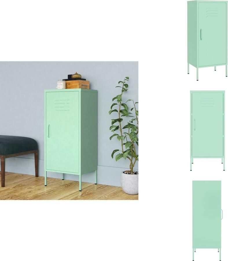 VidaXL Opbergkast Opbergkasten Opslagkast Opslagkasten Opbergkast 42 5x35x101 5 cm staal mint - Foto 2