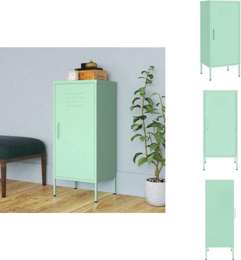 VidaXL Opbergkast Opbergkasten Opslagkast Opslagkasten Opbergkast 42 5x35x101 5 cm staal mint