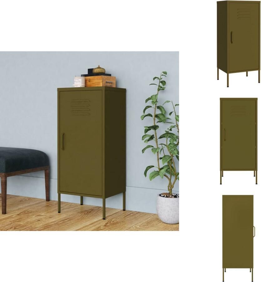 VidaXL Opbergkast Opbergkasten Opslagkast Opslagkasten Opbergkast 42-5x35x101-5 cm staal olijfgroen