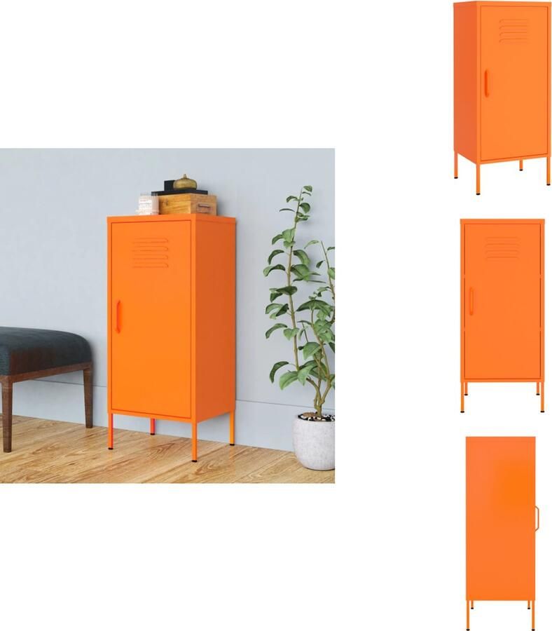 VidaXL Opbergkast Opbergkasten Opslagkast Opslagkasten Opbergkast 42 5x35x101 5 cm staal oranje - Foto 2