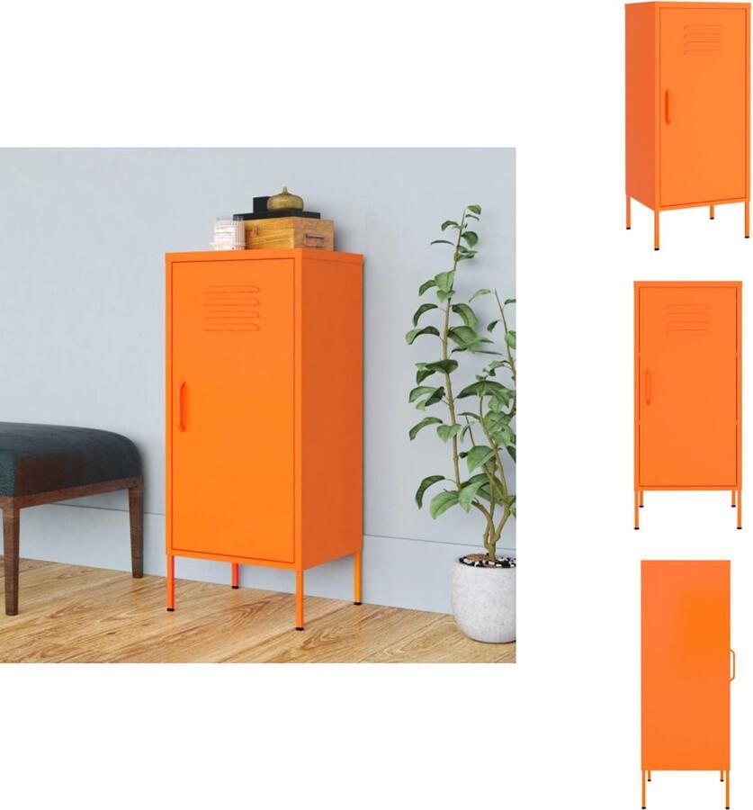 VidaXL Opbergkast Opbergkasten Opslagkast Opslagkasten Opbergkast 42 5x35x101 5 cm staal oranje
