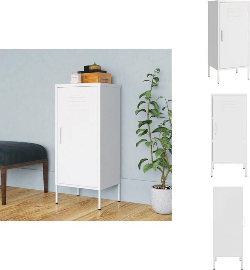 VidaXL Opbergkast Opbergkasten Opslagkast Opslagkasten Opbergkast 42 5x35x101 5 cm staal wit