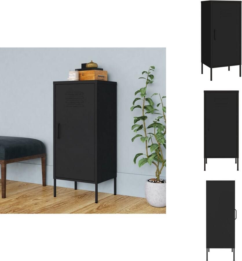 VidaXL Opbergkast Opbergkasten Opslagkast Opslagkasten Opbergkast 42 5x35x101 5 cm staal zwart