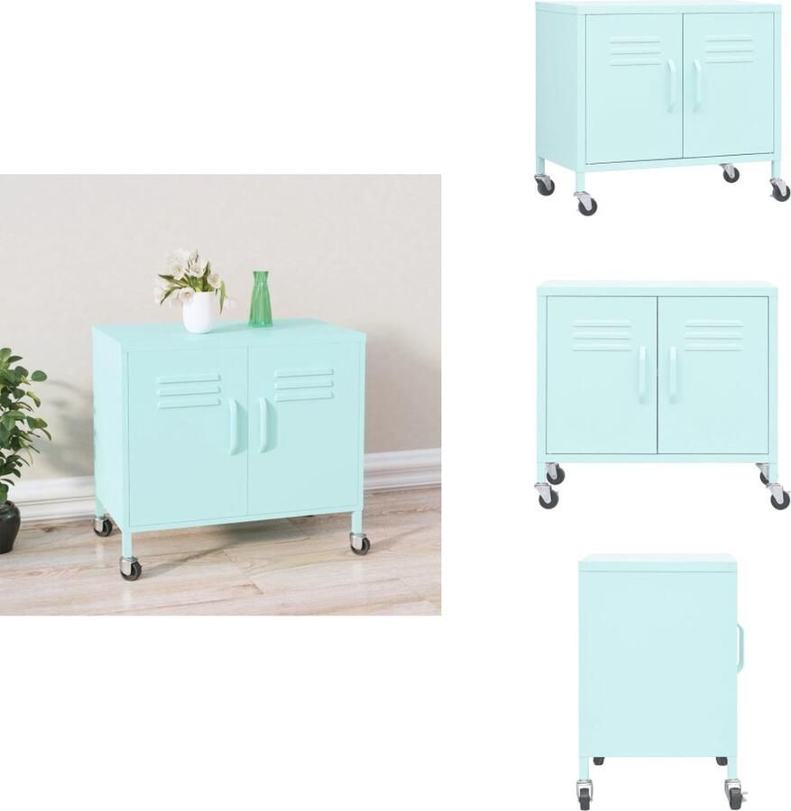 VidaXL Opbergkast Opbergkasten Opslagkast Opslagkasten Opbergkast 60x35x56 cm staal mint