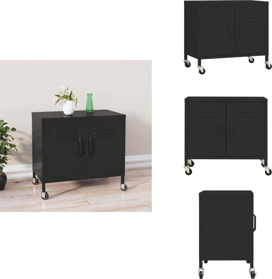 VidaXL Opbergkast Opbergkasten Opslagkast Opslagkasten Opbergkast 60x35x56 cm staal zwart