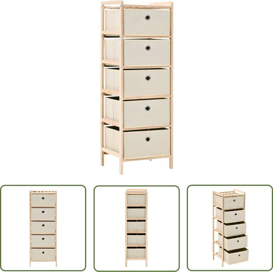 The Living Store Opbergmeubel Opslag met 5 Aparte Manden 32x26x93 cm Lichtgewicht Opslagmeubel Opbergkast Bergruimte Decoratief Multifunctioneel - Foto 2