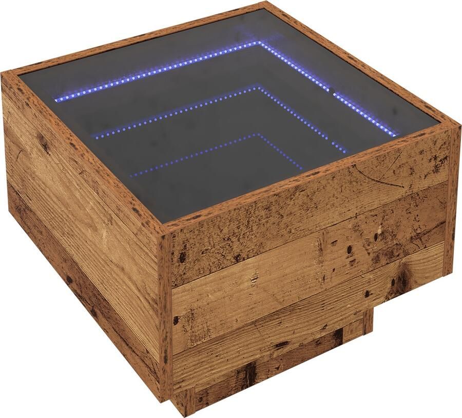 VidaXL Opbergkast Oud hout 40 x 40 x 30 cm Geengineerd hout en Glas