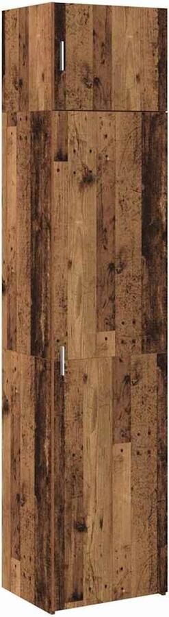VidaXL Opbergkast met plank Anders met opslag met de deur Oud hout 50 x 41 x 225 cm Bewerkt hout