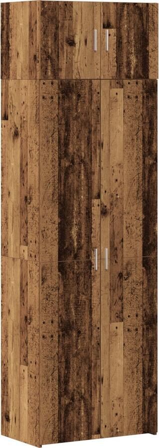 VidaXL Opbergkast Oud Hout 70x42.5x225 cm Bewerkt Hout Wandkast Oud Hout 70x42.5x40 cm Bewerkt Hout