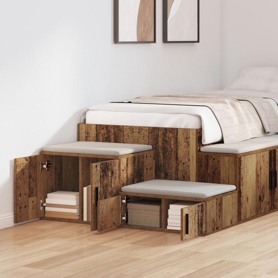 VidaXL Opbergkast Oude Hout 103x41x40 cm Gemaakt van Geengineerd Hout