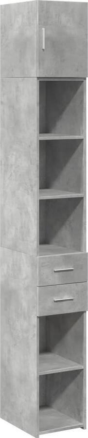 VidaXL Opbergkast smal 30x42 5x225 cm bewerkt hout betongrijs