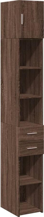 VidaXL Opbergkast smal 30x42 5x225 cm bewerkt hout bruin eikenkleurig