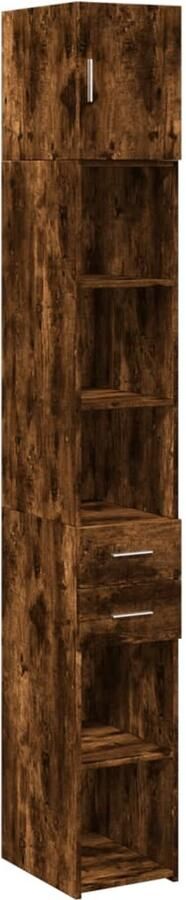 VidaXL Opbergkast Smal 30x42 5x225 cm Gerookt Eiken Opslagkast Houten Kast Opbergruimte Slimme Oplossingen Multifunctioneel Meubilair - Foto 1