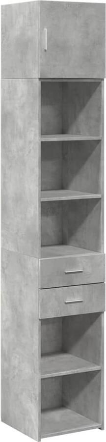 VidaXL Opbergkast smal 40x42 5x225 cm bewerkt hout betongrijs - Foto 2