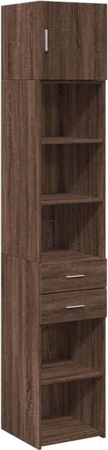 VidaXL Opbergkast smal 40x42 5x225 cm bewerkt hout bruin eikenkleurig - Foto 2