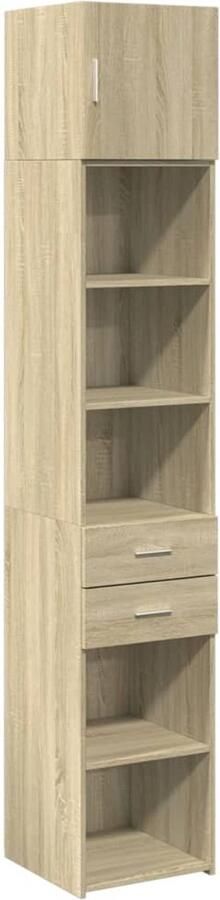 VidaXL Opbergkast Smal 40x42 5x225 cm Sonoma Eik Opslagkast Houten Kast Smalle Kast Opbergruimte Salontafel