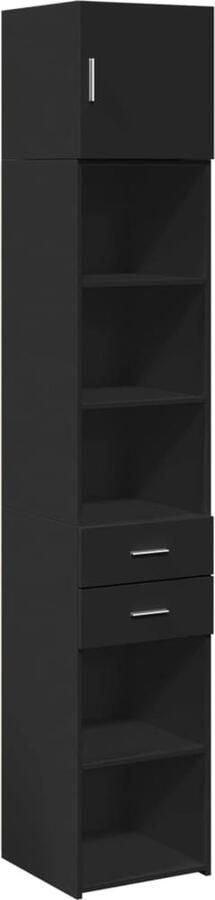 VidaXL Opbergkast smal 40x42 5x225 cm bewerkt hout zwart