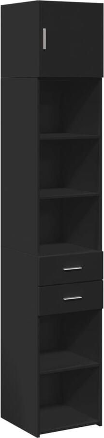 VidaXL Opbergkast smal 40x42 5x225 cm bewerkt hout zwart