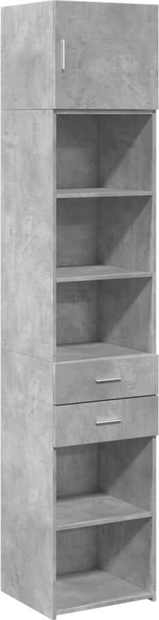 VidaXL Opbergkast smal 45x42 5x225 cm bewerkt hout betongrijs
