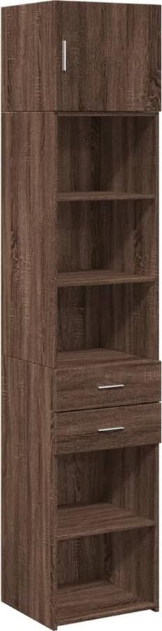 VidaXL Opbergkast smal 45x42 5x225 cm bewerkt hout bruin eikenkleur