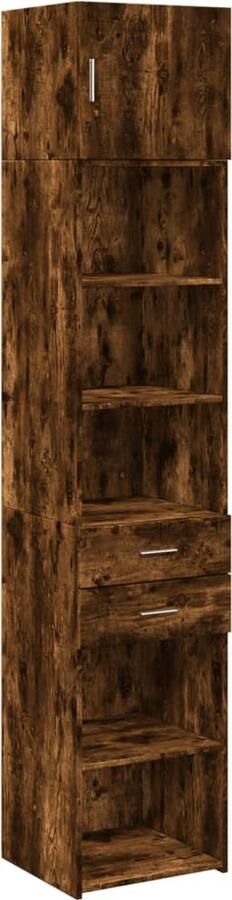 VidaXL Opbergkast smal 45x42 5x225 cm bewerkt hout gerookt eikenkleur