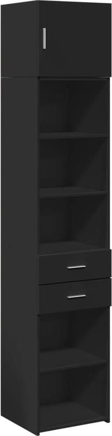 VidaXL Opbergkast smal 45x42 5x225 cm bewerkt hout zwart