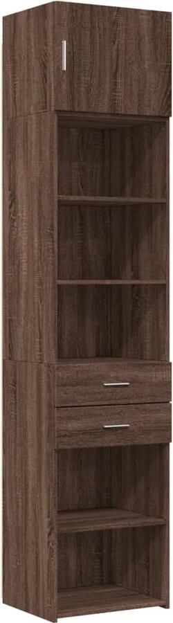 VidaXL Opbergkast smal 50x42 5x225 cm bewerkt hout bruin eikenkleur