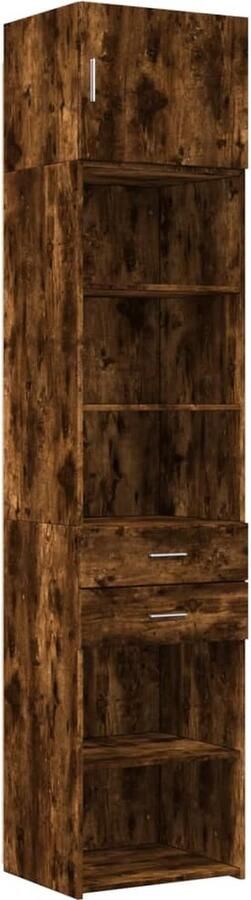 VidaXL Opbergkast smal 50x42 5x225 cm bewerkt hout gerookt eikenkleur - Foto 2