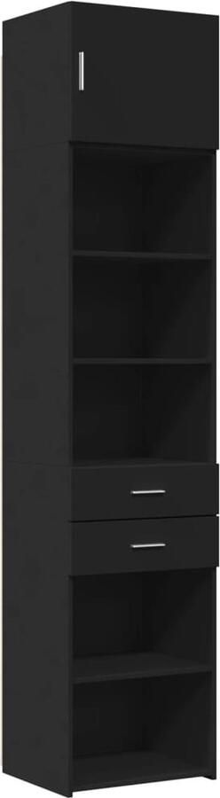 VidaXL Opbergkast smal 50x42 5x225 cm bewerkt hout zwart