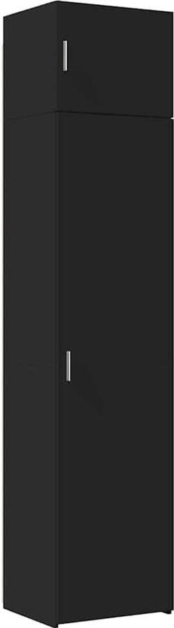 VidaXL Opbergkast smal 50x42 5x225 cm bewerkt hout zwart