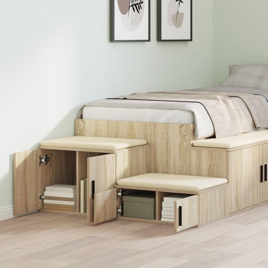 VidaXL Nachtkastjes Sonoma eiken Spaanplaat 108 x 41 x 40 cm Nachtkastje