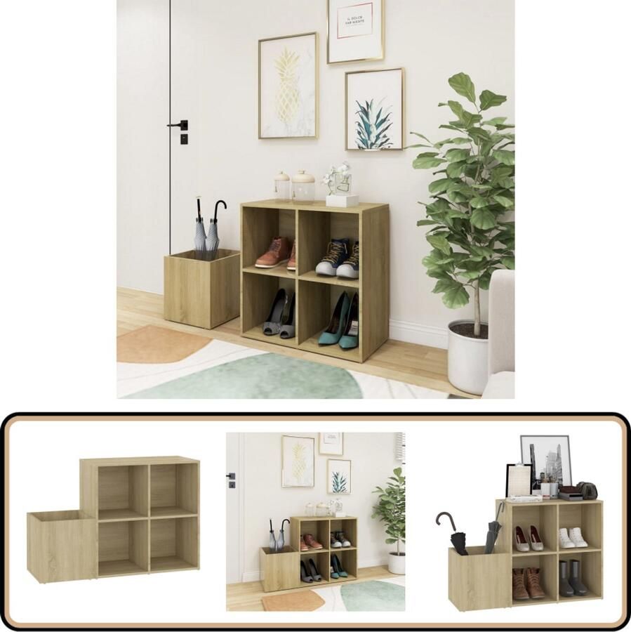 VidaXL Opbergkast Sonoma Eiken 105x35 5x70 cm Opslagruimte Schoenenkast Houten Kast Entreehal Organisatie Badkamermeubilair Woonaccessoires Sonoma Eiken