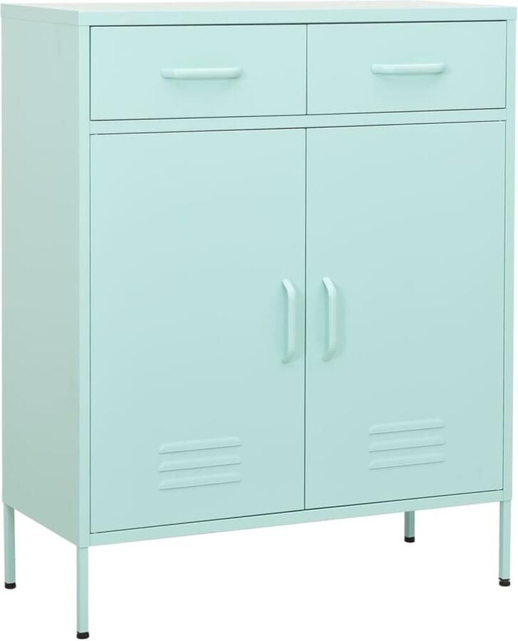 VidaXL Opbergkast Staal Mint 80x35x101 5 cm Opslagkast Metalen Kast Staalkast Industriele Kast Mintgroene Kast Smalle Kast Hoge Kast