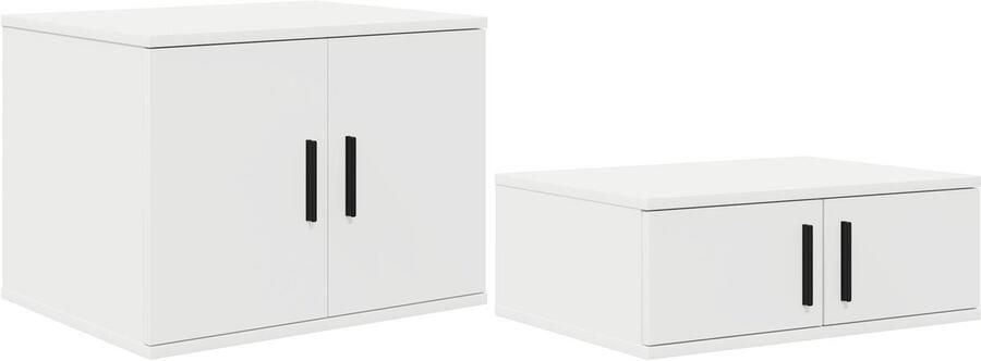 VidaXL Nachtkastjes Wit MDF 103 x 41 x 40 cm Nachtkastje Rechthoekig - Foto 3