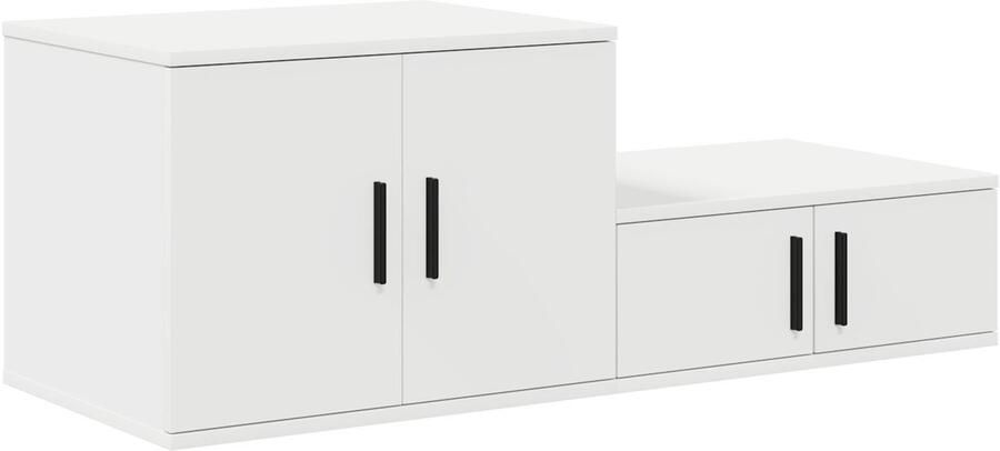 VidaXL Nachtkastjes Wit Hout 108 x 41 x 40 cm Opslag Wit Nachtkastje - Foto 2