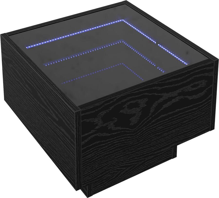 VidaXL Opbergkast Zwart eiken 40 x 40 x 30 cm Geengineerd hout en Glas