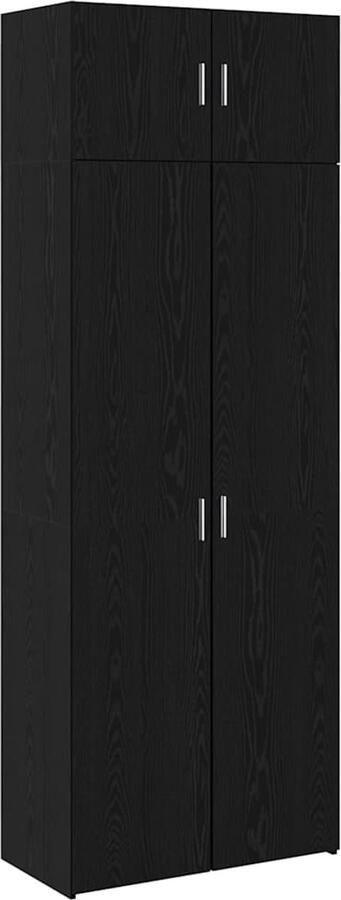 VidaXL Opbergkast Zwart eiken 80 x 41 x 225 cm Bewerkt hout