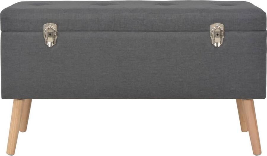 VidaXL Opbergkrukken Set van 3 Donkergrijs Krukkenset Stofkrukken Donkere Krukken Opbergkrukken Hocker