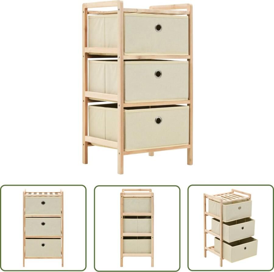 The Living Store Opbergmeubel Cederhout Opbergmeubel 32x26x60 cm Beige Cederhouten Meubel Opbergmeubel Opbergrek Bergruimte Woonaccessoires - Foto 2