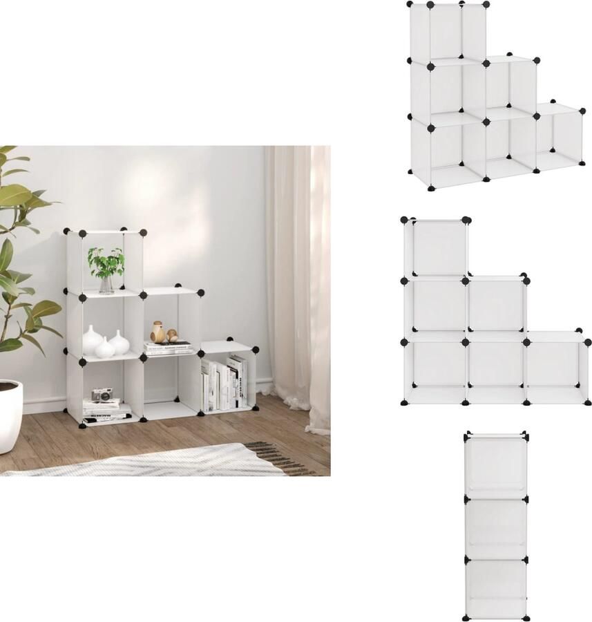 VidaXL Opbergmeubel Opbergmeubelen Opberger Opbergkast Opbergmeubel met 6 vakken polypropeen transparant