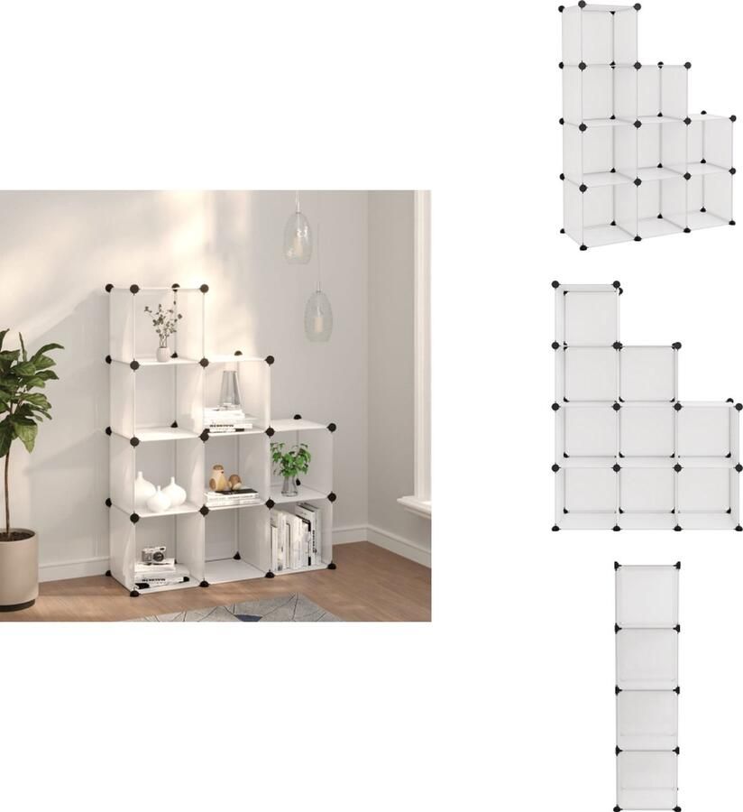 VidaXL Opbergmeubel Opbergmeubelen Opberger Opbergkast Opbergmeubel met 9 vakken polypropeen transparant