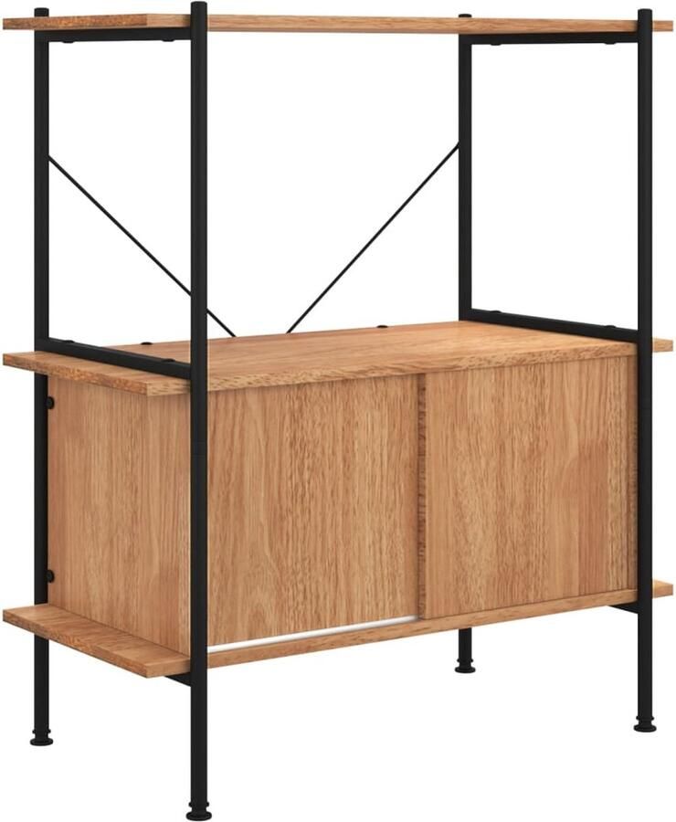 VidaXL Opbergrek 3-laags Kast 80x40x92 cm Opslagruimte Boekenplank Kasten Multifunctionele Plank Industrieel Design Houten Kast Metalen Frame Muurmontage