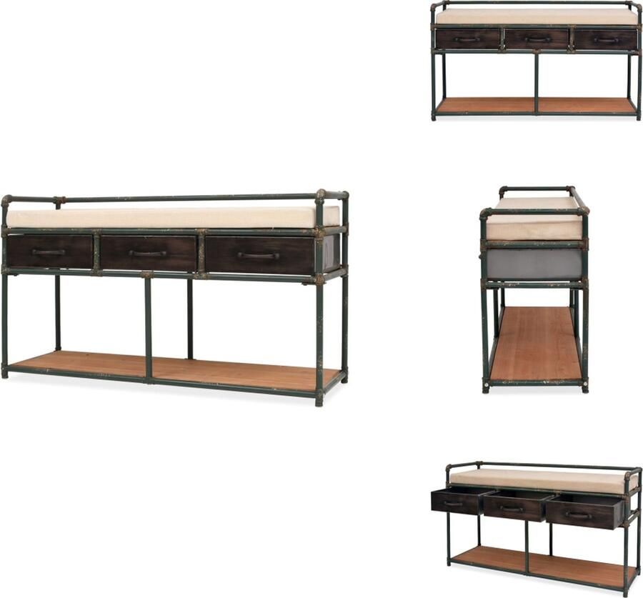 VidaXL Opslagbank Opslagbanken Opslag Bank Opslag Banken Opbergbankje met kussen 107 5x34 5x59 cm