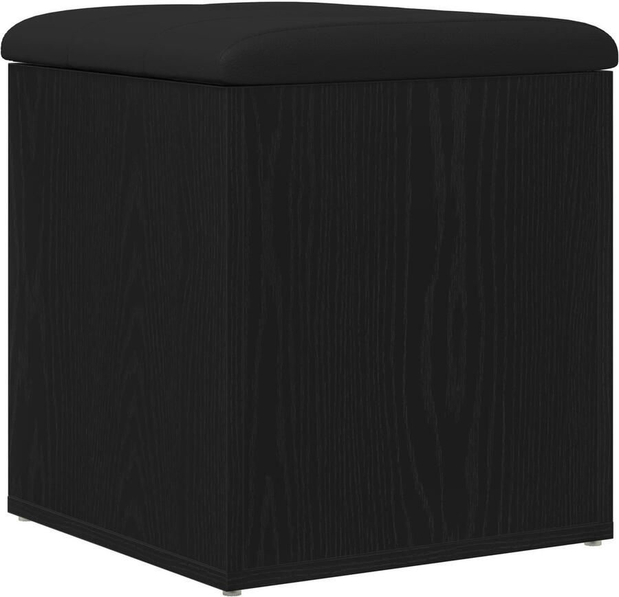 VidaXL Opslagbank Zwart eiken Hout 42 x 42 x 45 cm Opslagbank Vierkant - Foto 3