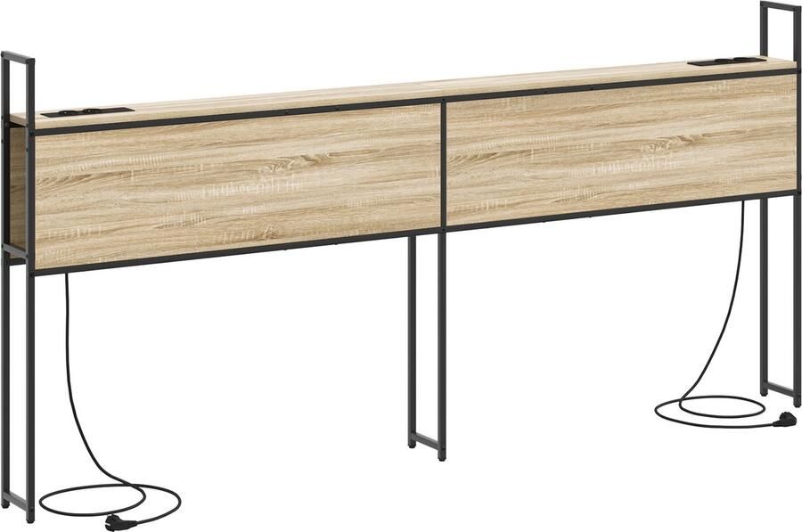 VidaXL Opslage hoofdbord met oplaadstation Sonoma eiken 180 cm