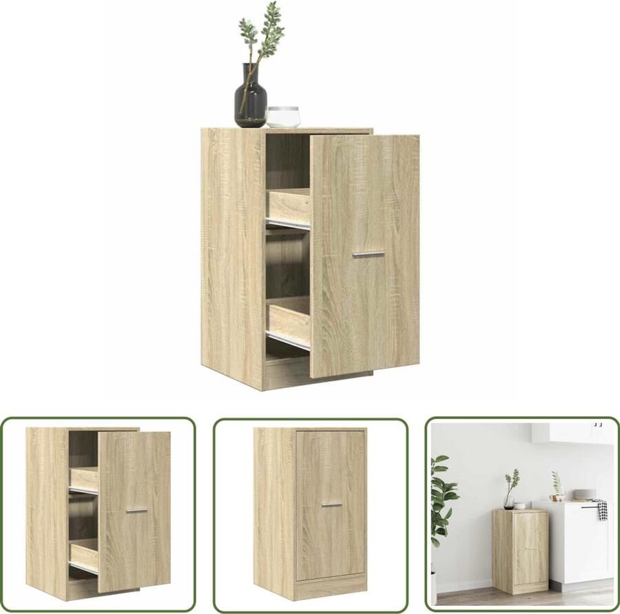 VidaXL Opslagkast Apothekerkast Apothekerskast 40x41x77 5 cm bewerkt hout sonoma eikenkleurig Houten Kast Salontafel Vintage Kast