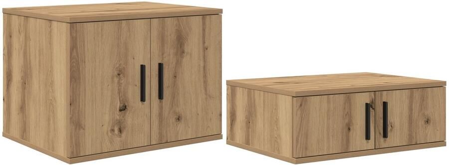 VidaXL Nachtkastjes Ambachtelijk Eiken Bewerkt Hout 127 x 41 x 40 cm - Foto 2